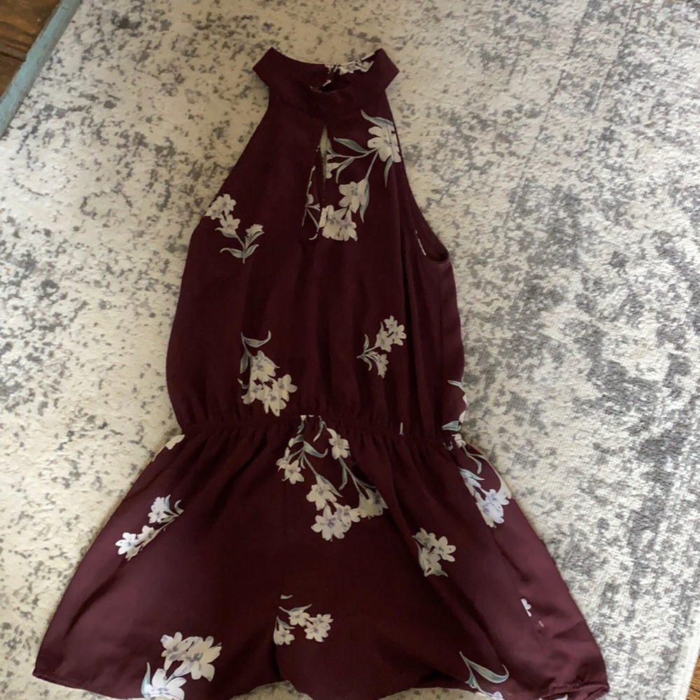 High neck key hole cut out romper